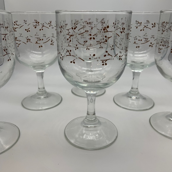 Vintage Anchor Hocking Hawthorne Country Goblets Set of 6 Glasses - Picture 3 of 10